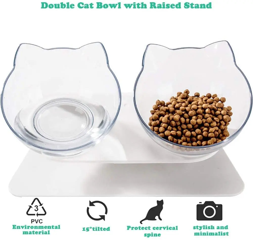 HOOPET Pet Bowl Non-slip Double Cat Bowl Dog Bowl With Raised Stand Food Water Feeder For Cats For Dogs Pets Supplies