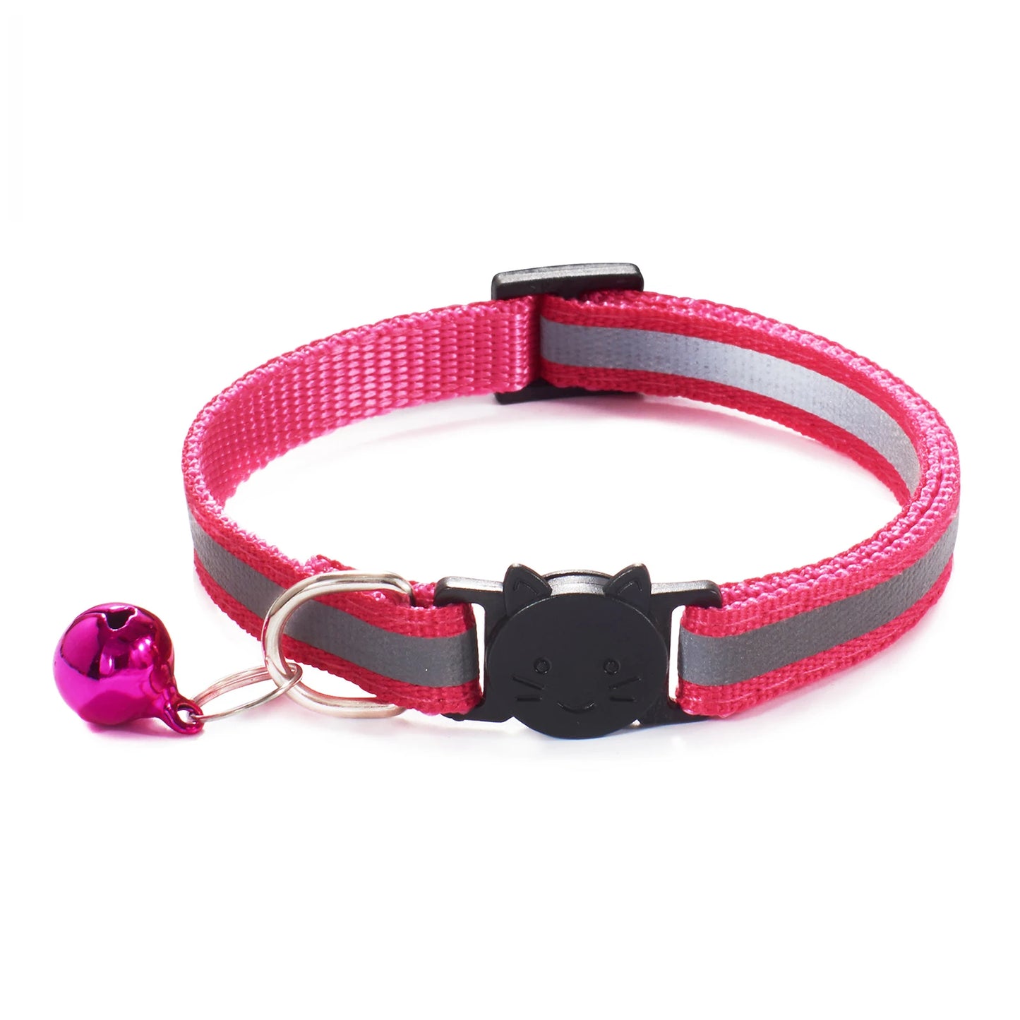 Reflective Breakaway Cat Collar Neck Ring Necklace Safety Elastic Adjustable with Bell Pet Products